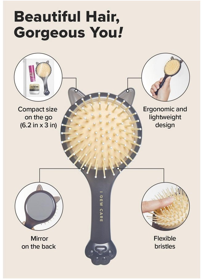 I DEW CARE Tap Secret Hair Brush Detangling Hair Brush With Mirror Cute And Ergonomic Design For All Hair Types Gifts For Women Girls  - Image 3