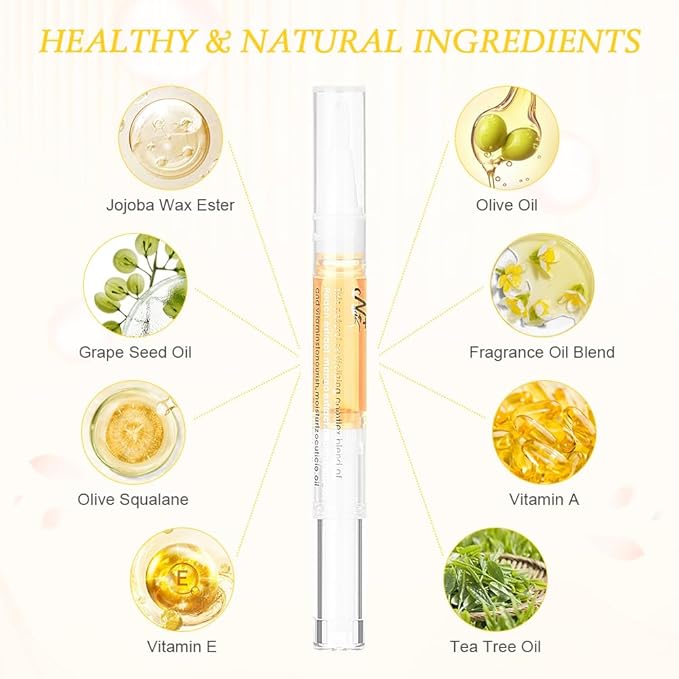 LOPHE Cuticle Oil Pens for Nail Care 2PCS Natural Ingredients Nail Oil Pens with Fruit Extract Hydrating Cuticle Oil Pen to Prevent Nail Cracking and Dry Repairing Cracked - Image 3