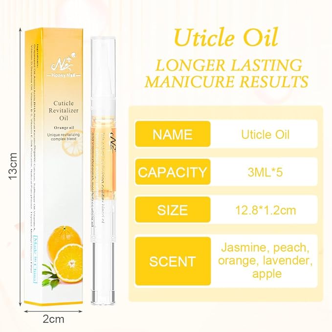 LOPHE Cuticle Oil Pens for Nail Care 2PCS Natural Ingredients Nail Oil Pens with Fruit Extract Hydrating Cuticle Oil Pen to Prevent Nail Cracking and Dry Repairing Cracked - Image 2