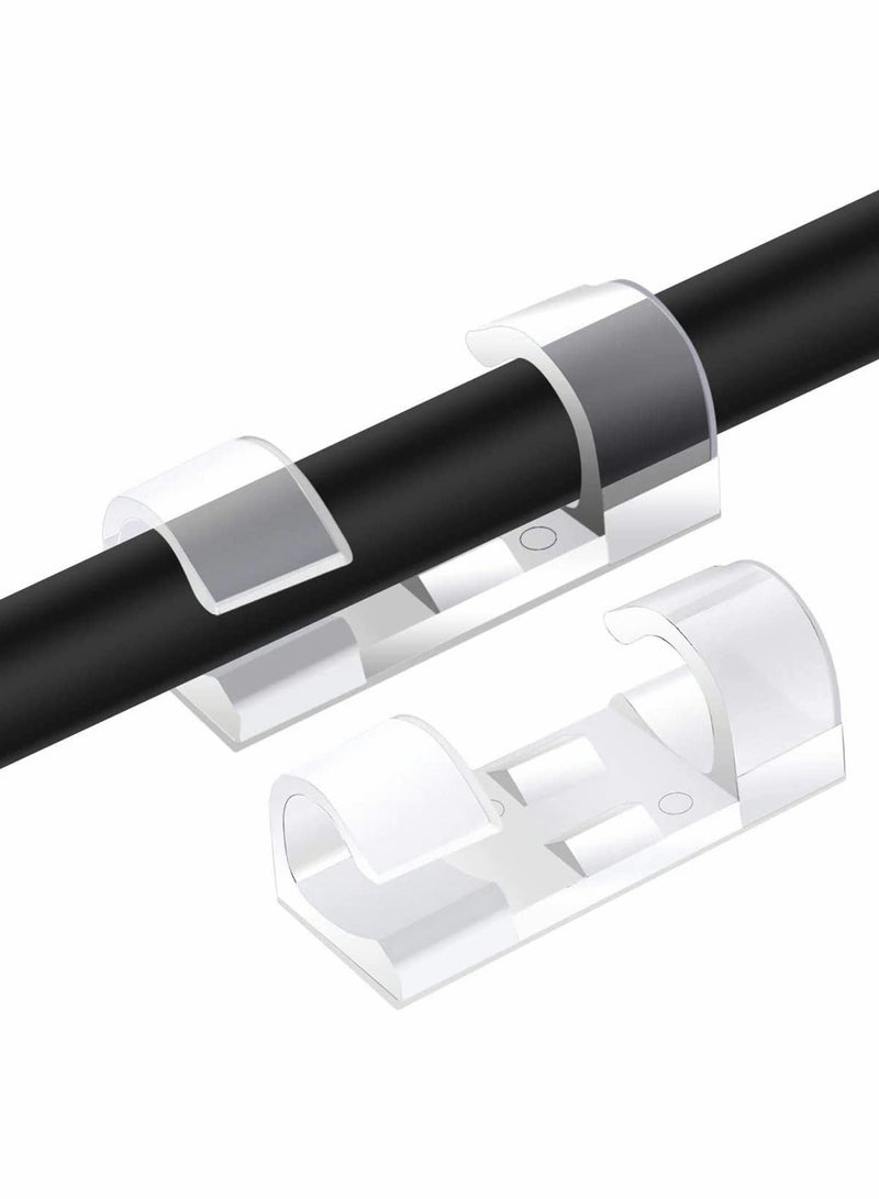 Excefore Cable Management Clips 40Pcs Self Adhesive Cable Clips Wire, SANNOBEL Organizers Cord Holders for TV, PC, Laptop, Ethernet Cable, Desktop Home Office - Image 1