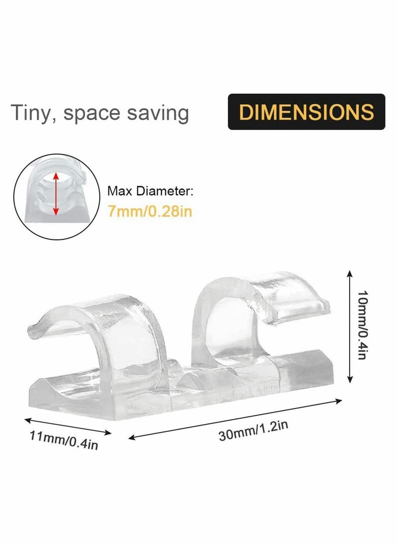 Excefore Cable Management Clips 40Pcs Self Adhesive Cable Clips Wire, SANNOBEL Organizers Cord Holders for TV, PC, Laptop, Ethernet Cable, Desktop Home Office - Image 5