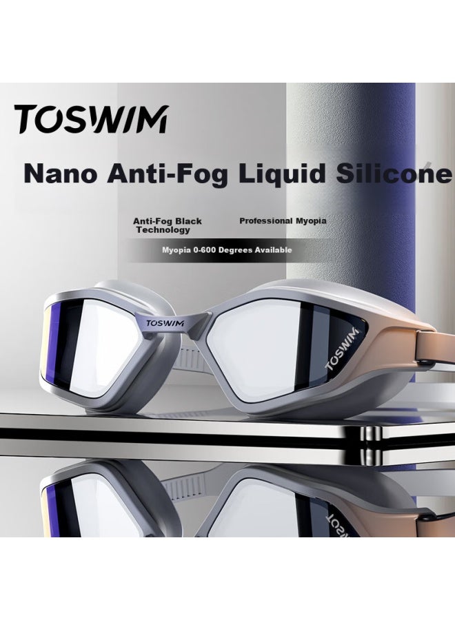 Toswim Prescription Swimming Goggles For Adults, Large Frame, Uni, Professional Hd Anti-fog Waterproof Swim Gl - Image 1