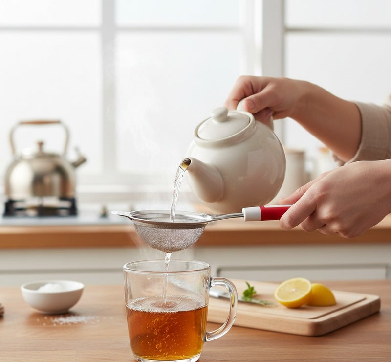 ديسينت ديسنت ستينلس ستيل تي ستراينر ويذ فاين ميش آند هيت ريزِستَنت هاندل | رييوزبل تي فلتر فور لوس تي، هيربس آند سبايسز - Image 5