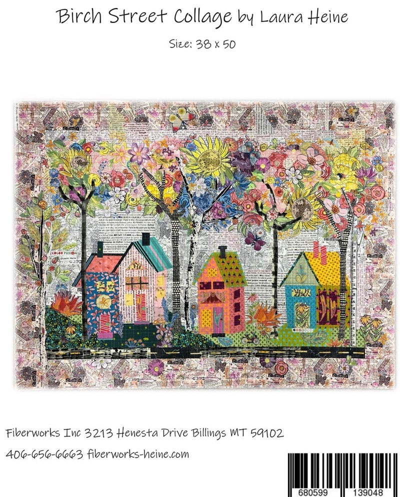 Fiberworks البتولا شارع الكولاج لورا هاين تنصهر نمط لحاف الفن التشطيبات 38 "" × 50 "" - Image 2