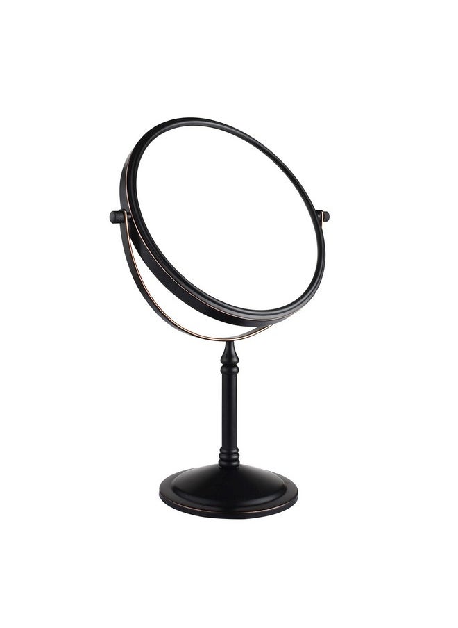Nicesail Tabletop Makeup Mirror Doubleside 1X10X 360 Swivel Cosmetic Mirror For Table Desk No Light Oil Rubbed Bronze (8 Inch 10X)  - Image 1