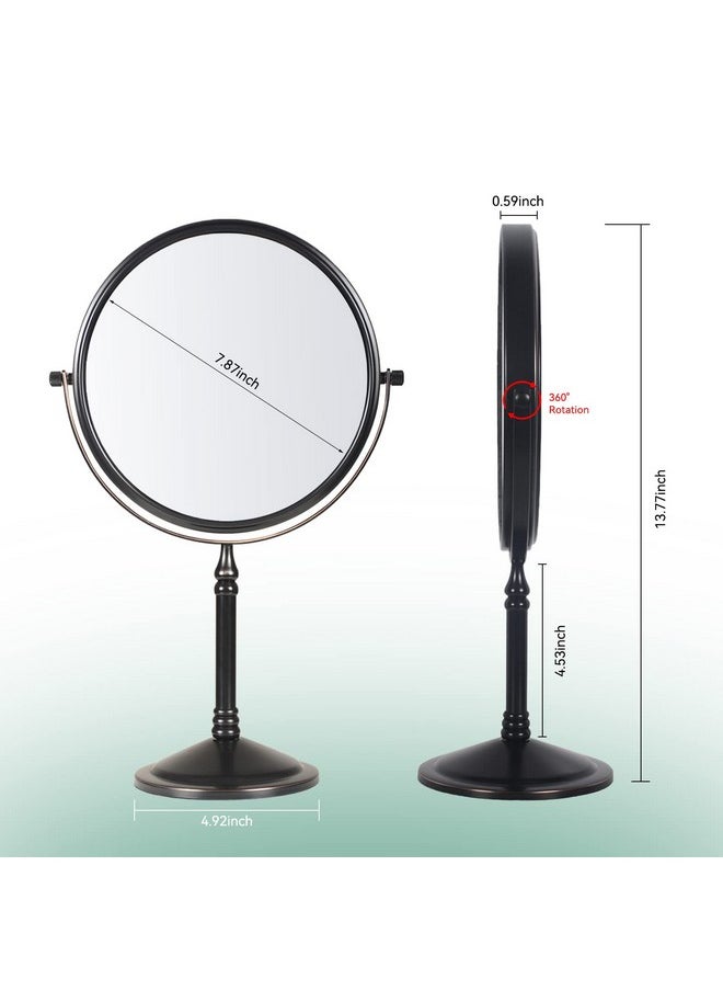 Nicesail Tabletop Makeup Mirror Doubleside 1X10X 360 Swivel Cosmetic Mirror For Table Desk No Light Oil Rubbed Bronze (8 Inch 10X)  - Image 5