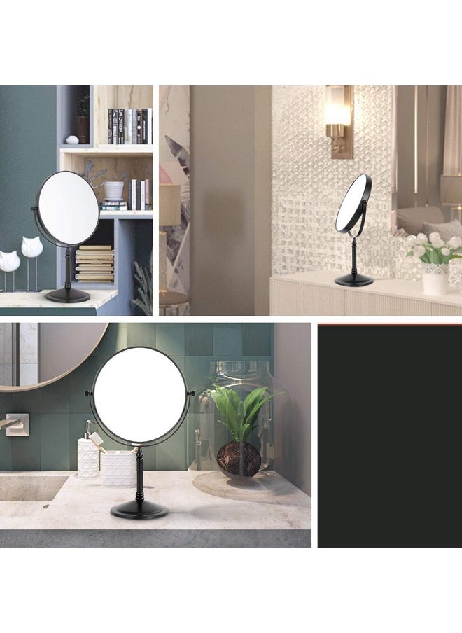 Nicesail Tabletop Makeup Mirror Doubleside 1X10X 360 Swivel Cosmetic Mirror For Table Desk No Light Oil Rubbed Bronze (8 Inch 10X)  - Image 2