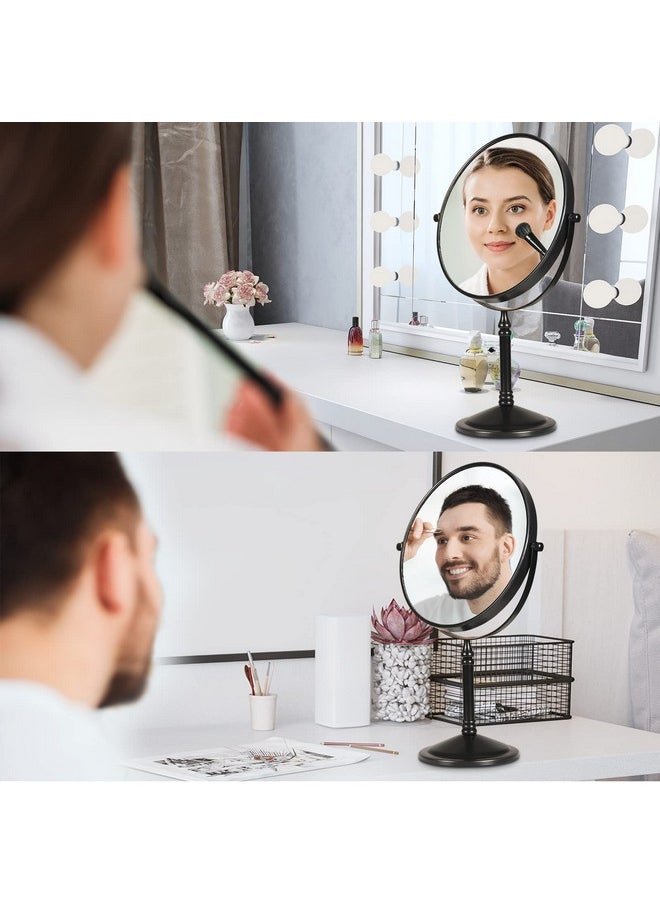 Nicesail Tabletop Makeup Mirror Doubleside 1X10X 360 Swivel Cosmetic Mirror For Table Desk No Light Oil Rubbed Bronze (8 Inch 10X)  - Image 4