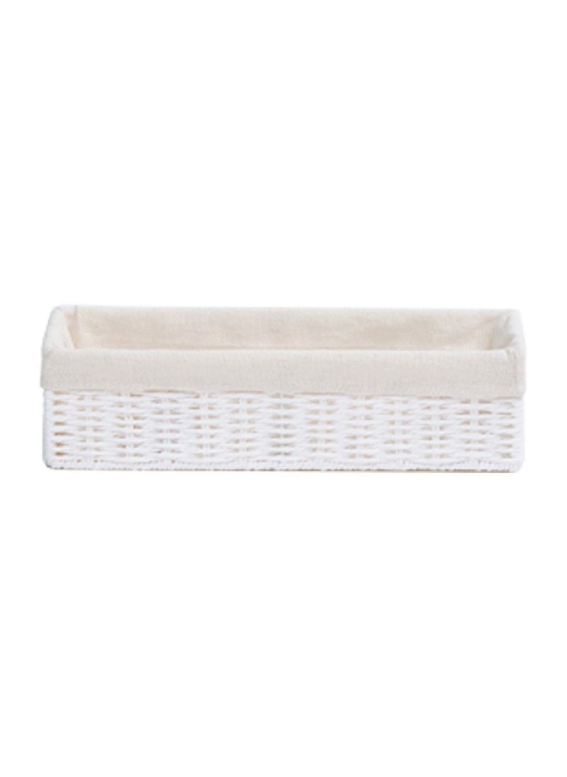 Homesmiths Storage Basket White With Liner - L32 X W10 X H8 Cm - Image 1