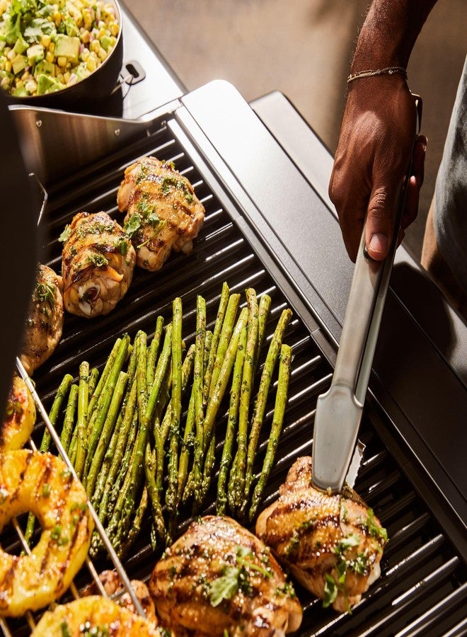 كارانت ملقط شواء من كارنت، مصنوع من الفولاذ المقاوم للصدأ بطول 15.4 بوصة، مزود بقفل، مقاوم للحرارة، أداة متينة للاستخدام الخارجي والشواء، مناسبة للمطبخ، والشواء، والتخييم، والطهي على الصاج. - Image 3