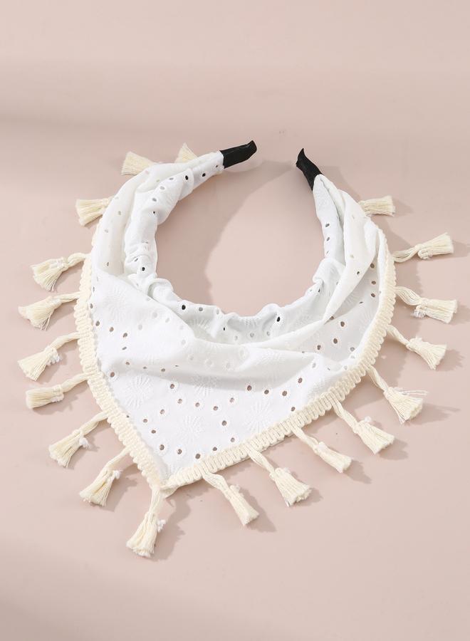 Take Two Triangle Headscarf with Tassel Trim - Image 5