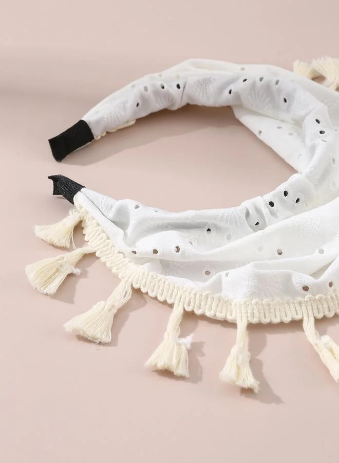 Take Two Take Two Triangle Headscarf with Tassel Trim