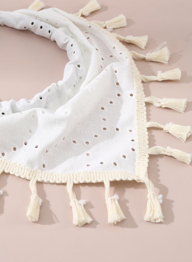 Take Two Triangle Headscarf with Tassel Trim - Image 3