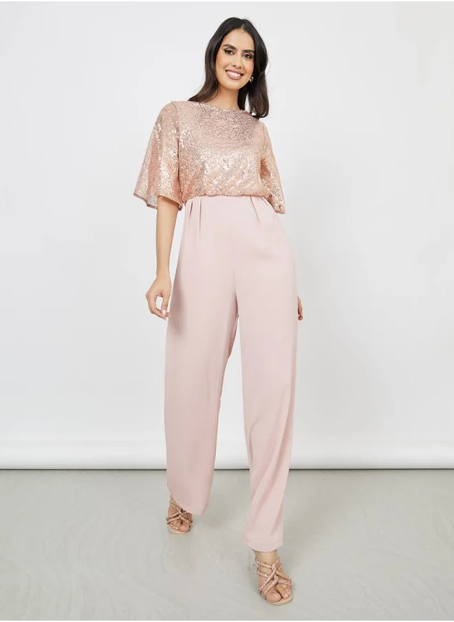 ستايلي Sequin Detail Wide Leg Jumpsuit