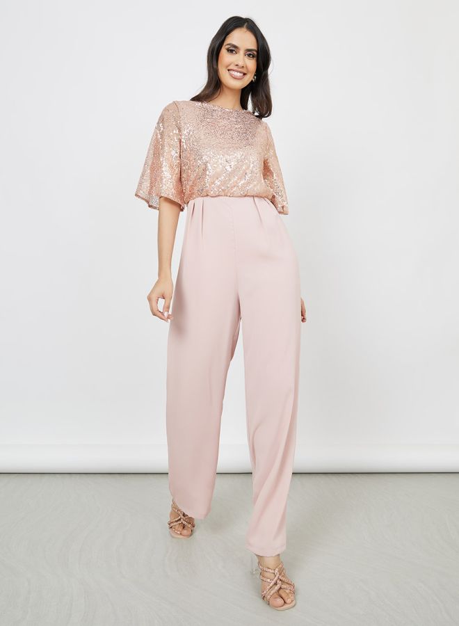 Styli Sequin Detail Wide Leg Jumpsuit  - Image 1