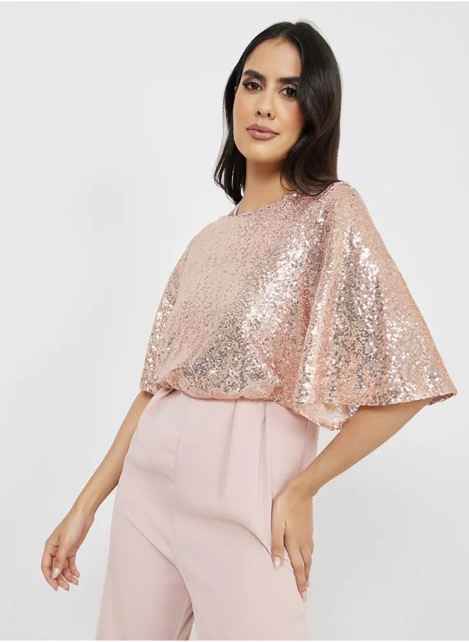 ستايلي Sequin Detail Wide Leg Jumpsuit