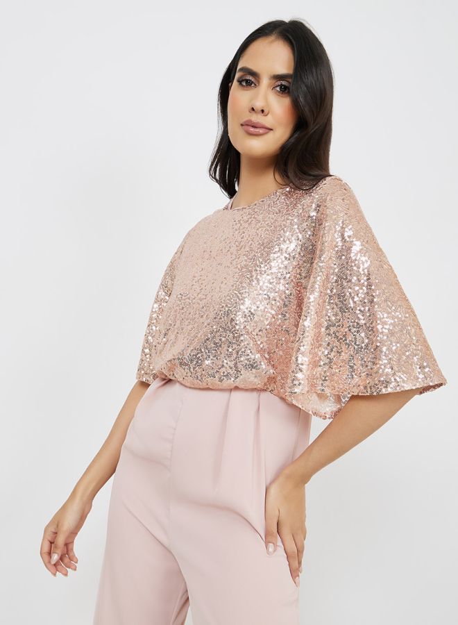 Styli Sequin Detail Wide Leg Jumpsuit  - Image 2