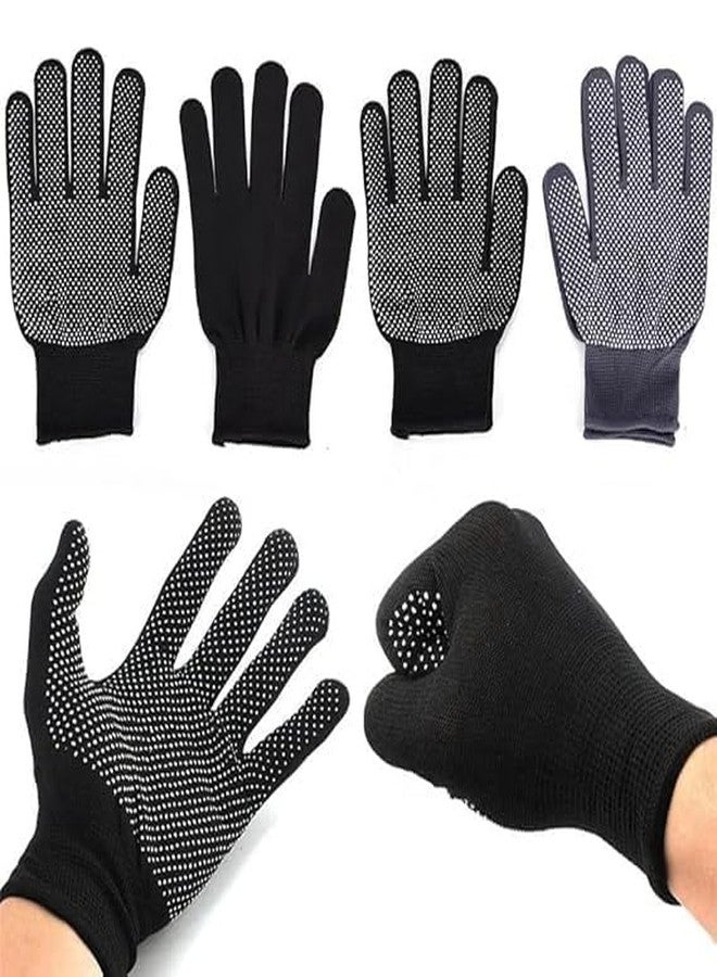 STEFFER PVC Dotted Tennis Cricket Batting Gloves -Recommended for Soft Ball only (Black, 1 Pair) - Image 2