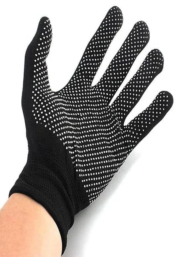 STEFFER PVC Dotted Tennis Cricket Batting Gloves -Recommended for Soft Ball only (Black, 1 Pair) - Image 1