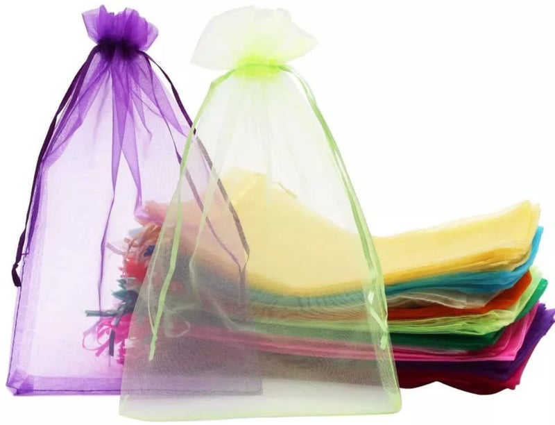 Beingelegant - Large Drawstring Multi Colour Plain Bags Pouches Potli for Gift Goodies Wedding Jewelry Packaging Bridal Party Favors Set of 25 for Women - Size : 20X30 Cms (Mix Colour) - Image 1