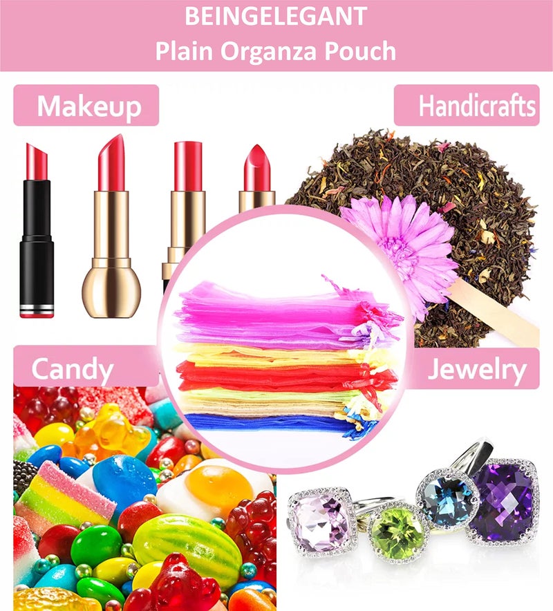 Beingelegant - Large Drawstring Multi Colour Plain Bags Pouches Potli for Gift Goodies Wedding Jewelry Packaging Bridal Party Favors Set of 25 for Women - Size : 20X30 Cms (Mix Colour) - Image 4