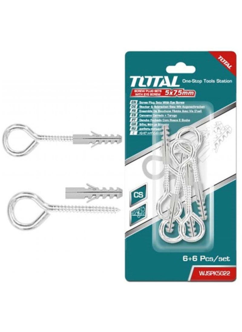 TOTAL - TOTAL Screw Plug Sets With Eye Screw 5 x 75mm WJSPK5022 - Image 1