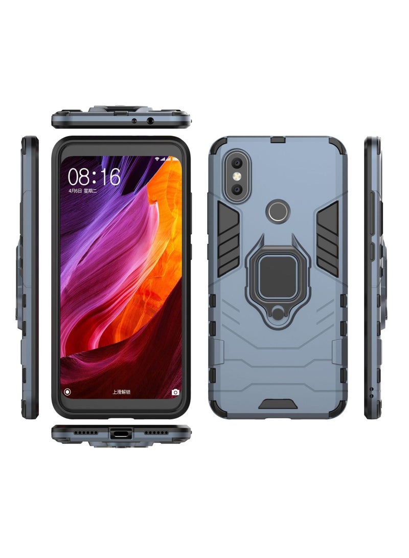 Blue Protective Cover With Ring Bracket For Xiaomi - Image 2