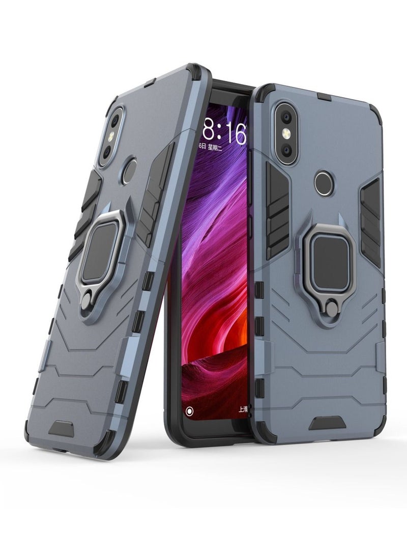 Blue Protective Cover With Ring Bracket For Xiaomi - Image 1