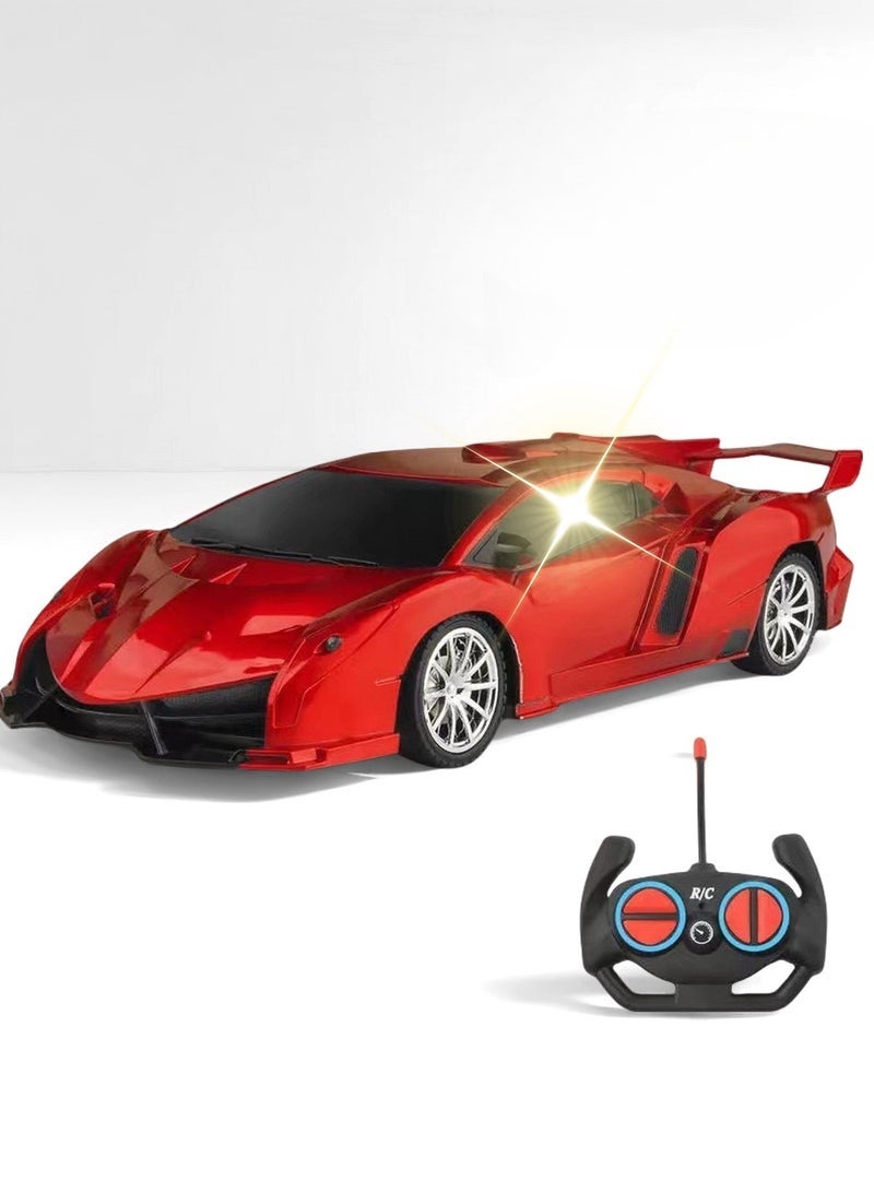 1:18 High Speed Remote Control Car With Cool Car Lights Red - Image 1
