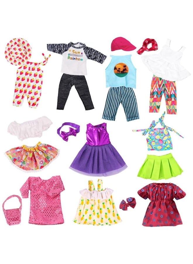 ebuddy 10 Sets 18 Inch Doll Clothes 18 Inch Doll Clothes and Accessories Fit for 18 inch Dolls 18 Inch Girl Doll - Image 1