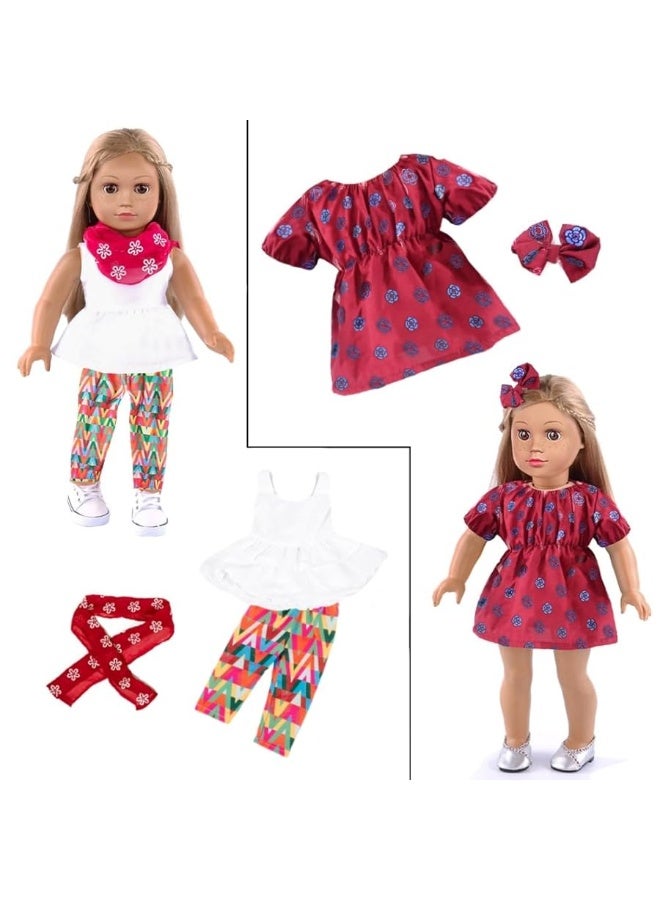 ebuddy 10 Sets 18 Inch Doll Clothes 18 Inch Doll Clothes and Accessories Fit for 18 inch Dolls 18 Inch Girl Doll - Image 2