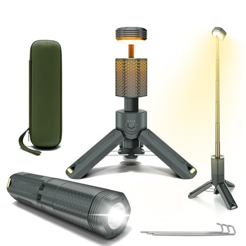 ISUNMEA Camping Lantern Telescopic Portable Collapsible Magnetic Camping Lamp w 10500mAh IPX7 Waterproof Rechargeable Flashlight Foldable Camping Light for Hiking Camping Emergency Fishing - Image 1