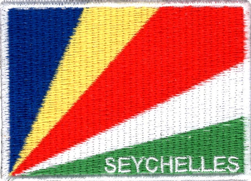Seychelles Flag Applique Embroidered Sweing Patch Suitable for Jackets, Bags, T-Shirts, Jeans, Pants, Outdoor Clothing ; Size: 7cm x 5cm ; Imported from Malaysia (1 Piece)