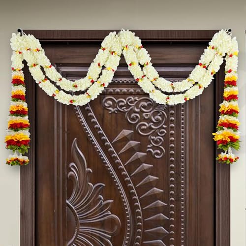 Daedal crafters Double Layered Simple Cone Door Set Maroon Toran for Main Door Entrance, Reusable Thoran for Mandir & Living Room Décor, Bandarwal for Festival Decoration (30x42 inch) - Image 1