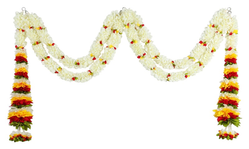 Daedal crafters Double Layered Simple Cone Door Set Maroon Toran for Main Door Entrance, Reusable Thoran for Mandir & Living Room Décor, Bandarwal for Festival Decoration (30x42 inch) - Image 3