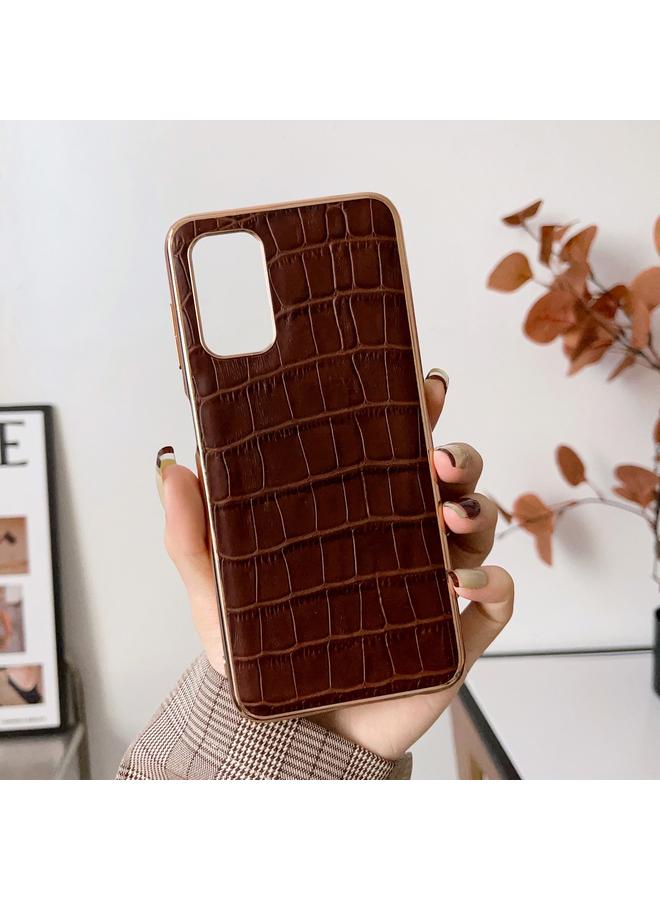 S-TOP Case For Samsung Galaxy A23 4G/5G Crocodile Texture Genuine Leather Electroplating Phone Case - Image 2