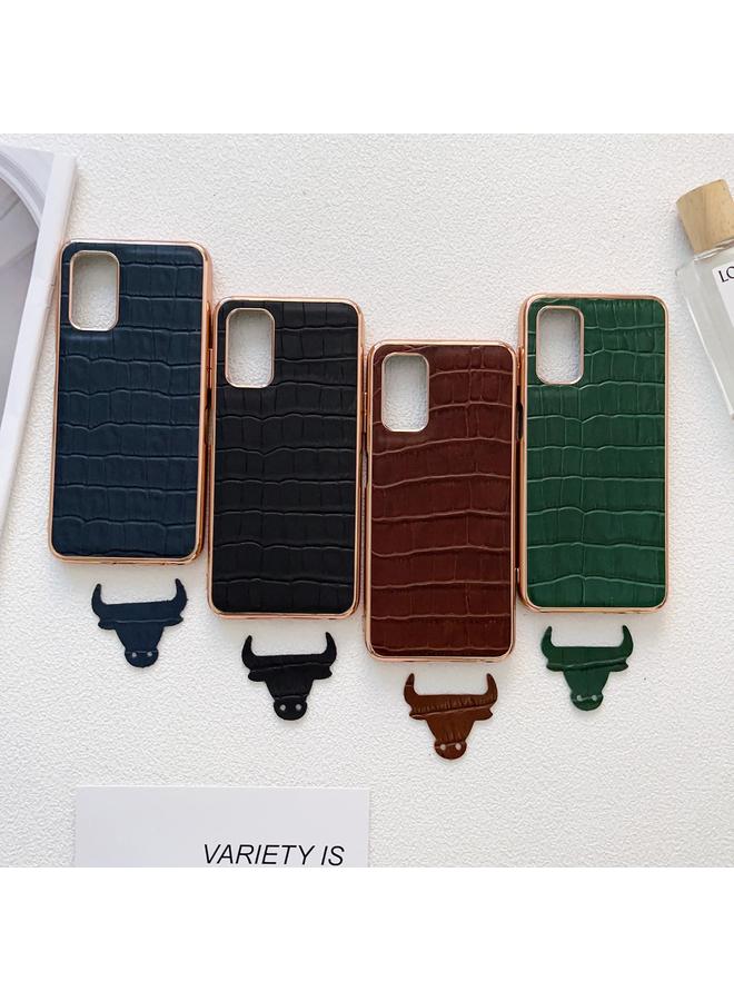 S-TOP Case For Samsung Galaxy A23 4G/5G Crocodile Texture Genuine Leather Electroplating Phone Case - Image 5