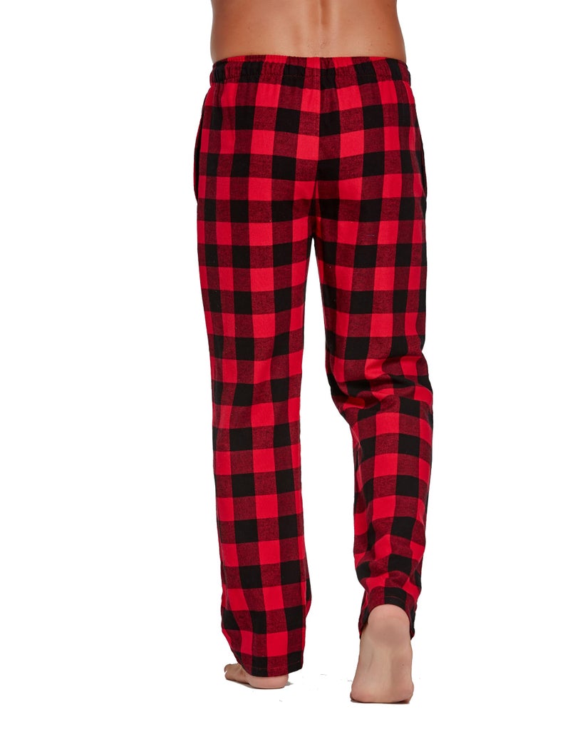CYZ Men's 100% Cotton Super Soft Flannel Plaid Pajama Pants,SAHARA-BlackRedGingham,Small - Image 5