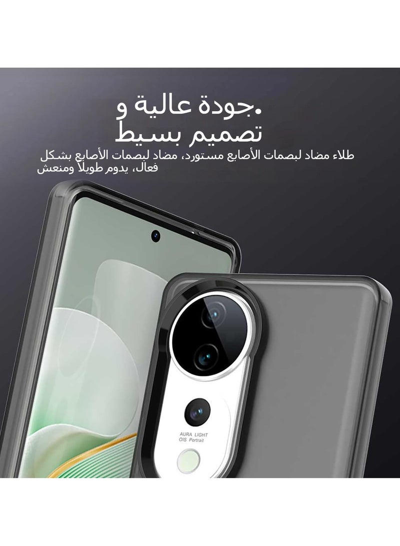 general Case for Vivo V40 5G / Vivo V40 Pro 5G, Compatible with Magnetic Charging, Ultra-thin Matte Translucent Anti-shock Rigid PC Case, Soft Silicone TPU Bumper Cover - Image 2