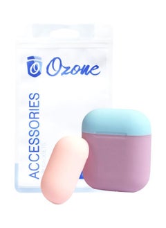 NIBEMINENT Protective Silicone Case With Shiny Ball Keychain For Apple AirPods Purple  - Image 1