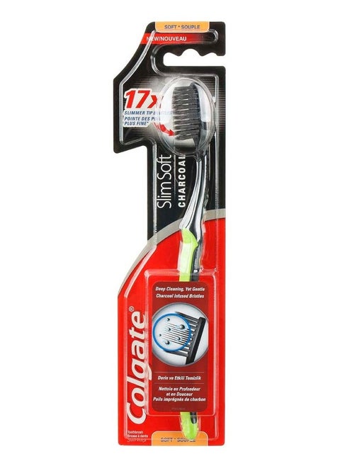 Colgate Slim Soft Charcoal Toothbrush multicolour