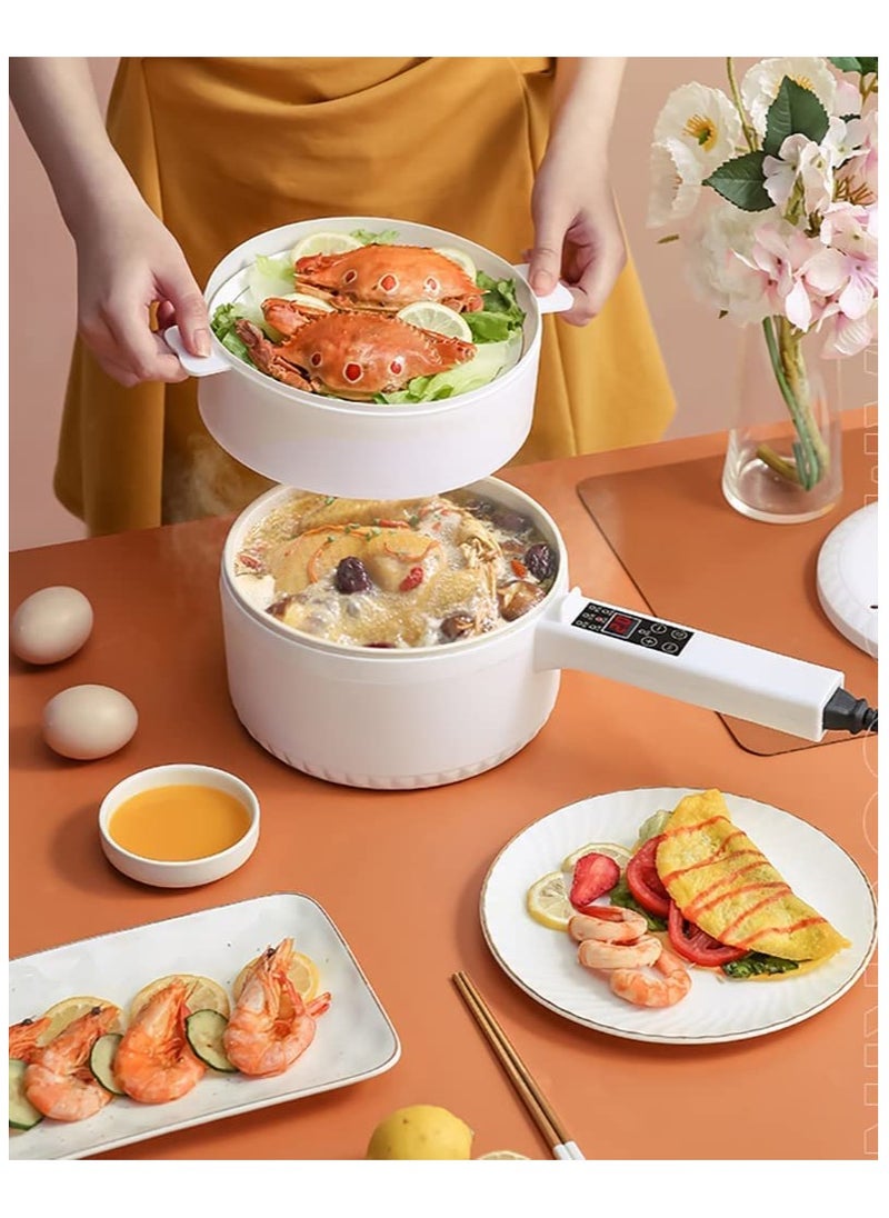 Generic Electric Hot Pot with Steamer | Non-Stick Multi-Functional Cooker | 2L Electric Skillet, Saucepan, Frying Pan for Ramen, Eggs, Noodles, Steak, Fried Rice, Sautéing, Steaming & Soups | Portable for Home & Dorm Use  - Image 2
