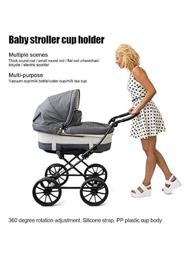 Stroller Cup Holder, Safe Wheelchair Accessory, for Baby (Classic Black with Gray) - Image 5