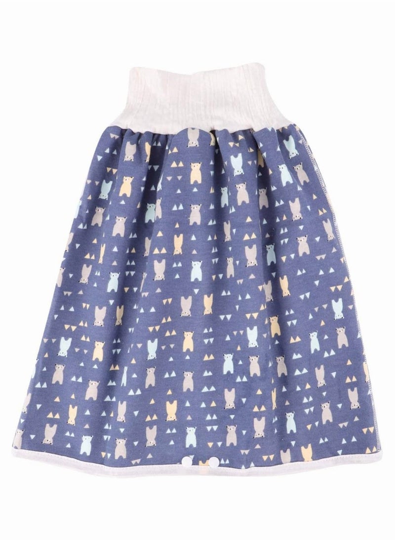 Washable Cotton Baby Training Pants Waterproof Diaper Skirt Toddler Pee Potty Training Underwear Dark Blue  - Image 1
