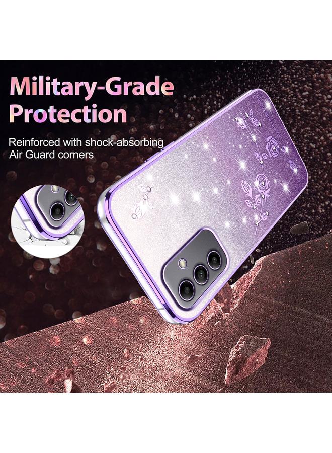 إيروريكس جراب لهاتف Samsung Galaxy A05s، جراب هاتف شامل بنقشة زهور لامعة متدرجة اللون - Image 4