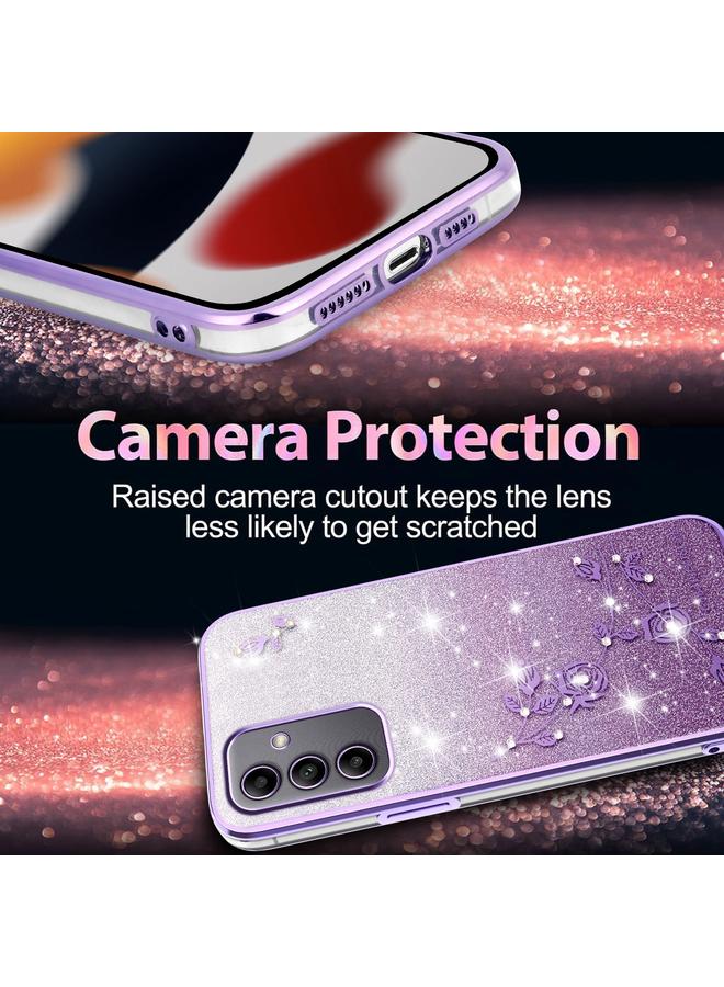 إيروريكس جراب لهاتف Samsung Galaxy A05s، جراب هاتف شامل بنقشة زهور لامعة متدرجة اللون - Image 5