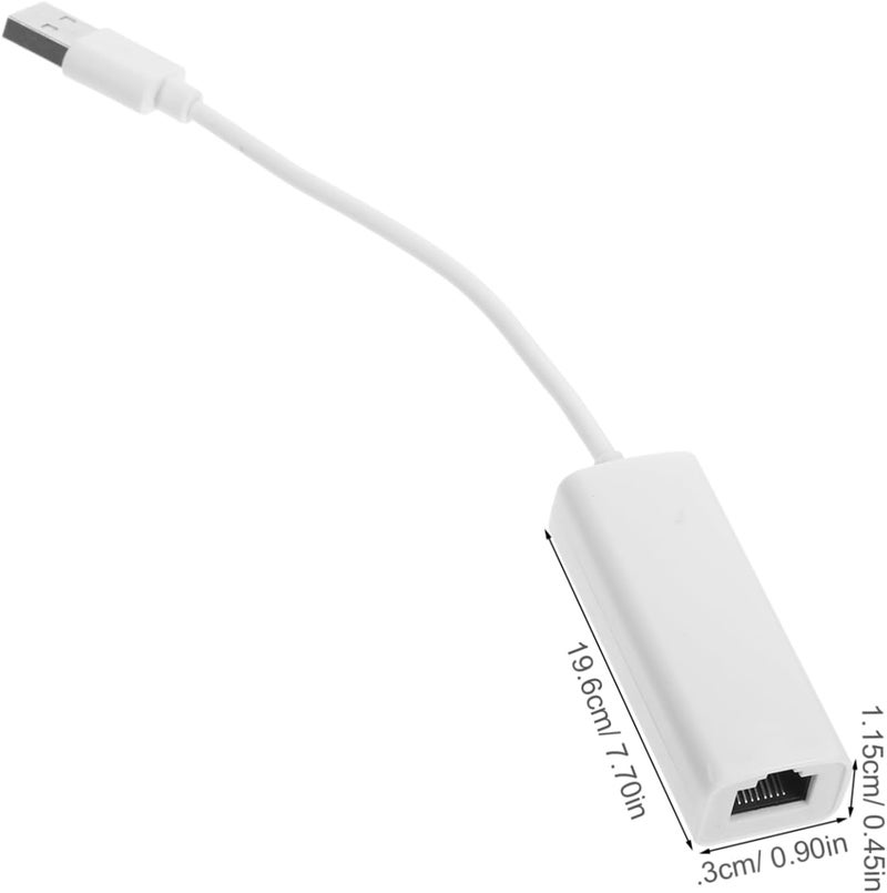 Uonlytech USB 2.0 to Ethernet Adapter for Laptop Adapter High-Speed USB Ethernet Converter No Driver Needed White - Image 2