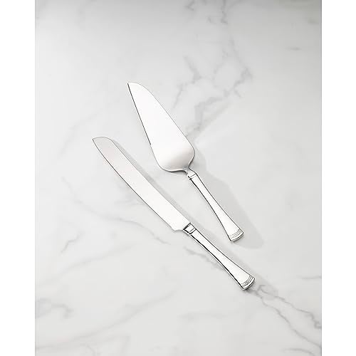 Lenox Silverware Serving Set Portola 2Piece Dessert Set Serving Utensils 1810 Stainless Steel Mirror Finish Dishwasher Safe Cake Knife Cake Server Dessert Serveware Silver 2 Piece - Image 3