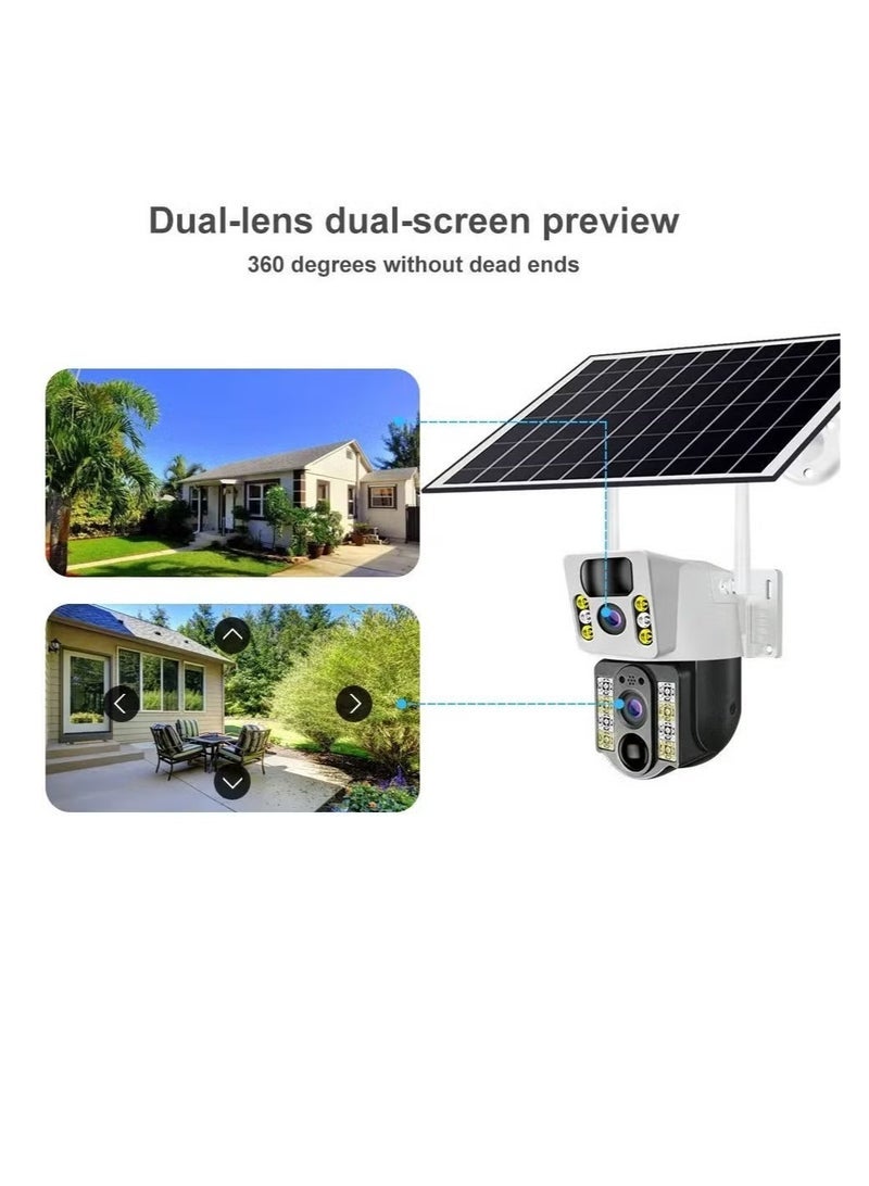 CALUS AI Solar Camera 2-in-1 4G Smart Security Camera – 8MP Dual Lens Outdoor Surveillance System with Motion Detection, Waterproof Design, 360° Rotation, Full-Color Night Vision, Remote Mobile Access, High-Resolution Video for Home & Business Use – Black & White - Image 5