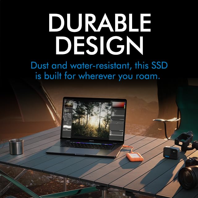 LaCie Rugged Mini SSD 1TB Solid State Drive - USB 3.2 Gen 2x2, speeds up to 2000MB/s, Compatible with PC, Mac, and iPad (STMF1000400) - Image 3